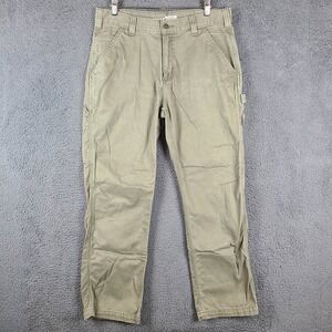 Carhartt Pants Men's 33x30 Carpenter Relaxed Fit Twill Utility Work B324 ARG